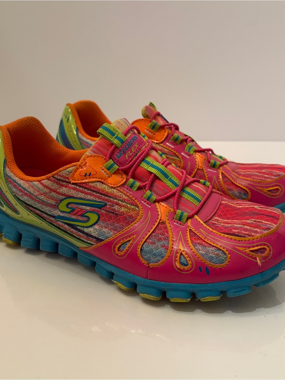 Skechers Flex Multicolor Bungee Sneakers SN 22622 Size 8
